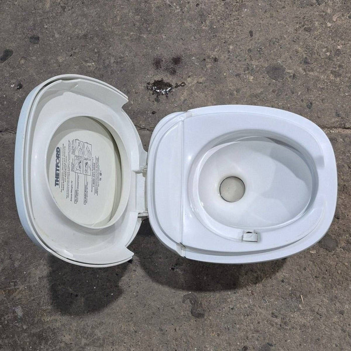 Used Complete Thetford Toilet, Foot Flush, High Profile, White - AQUA MAGIC IV , 24820