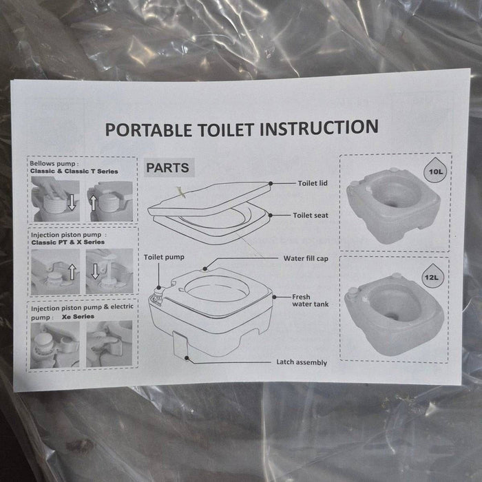 Complete RV Pro Portable Toilet, Hand Pump Flush, 20 L (5.3 Gal), Grey -  N35Z515