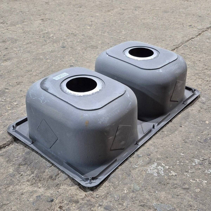 Used Stainless Steel Double Kitchen Sink - 25 1/8" X 13 1/8"