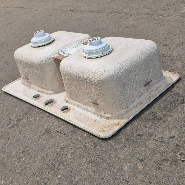 Used White Double Kitchen Sink - 29" x 17 1/2" x 9 1/2"