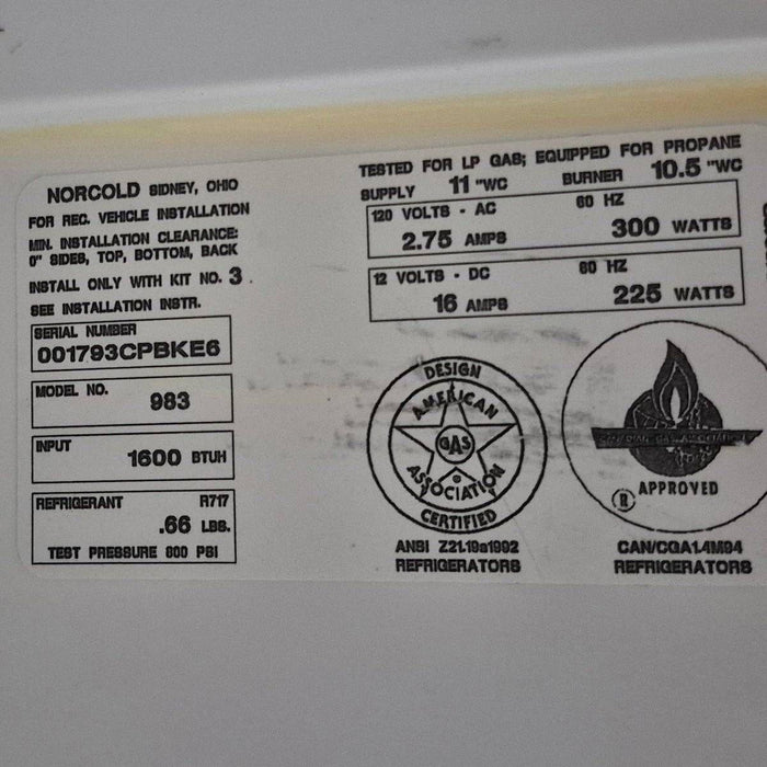 Used Complete Norcold Fridge, 3-Way - 983