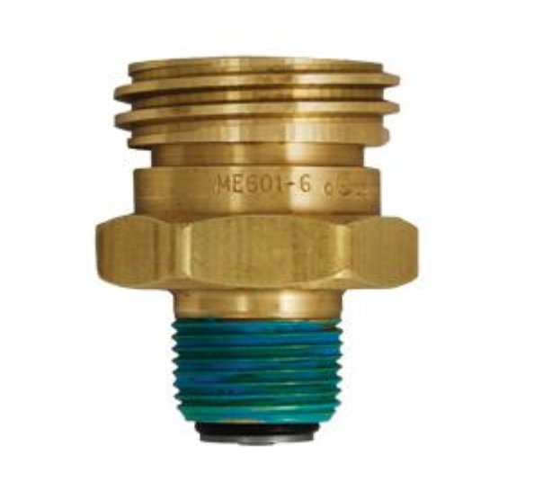 Propane Tank Valve Marshall Excelsior ME601-6 For Marshall Excelsior Propane Tank; Double Check Fill Valve; 1-3/4" ACME x 3/4" MNPT; Brass