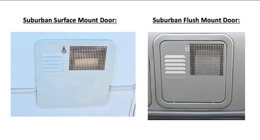 Random Used Suburban RV Door for SW model 6 gallon - surface mount NO FRAME- Various Colors. May or may not include screen - Young Farts RV Parts