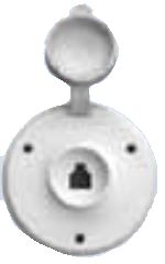 Receptacle Prime Products 08-6210 Outdoor Use; Modular Telephone Plug; Single Round Receptacle; White - Young Farts RV Parts