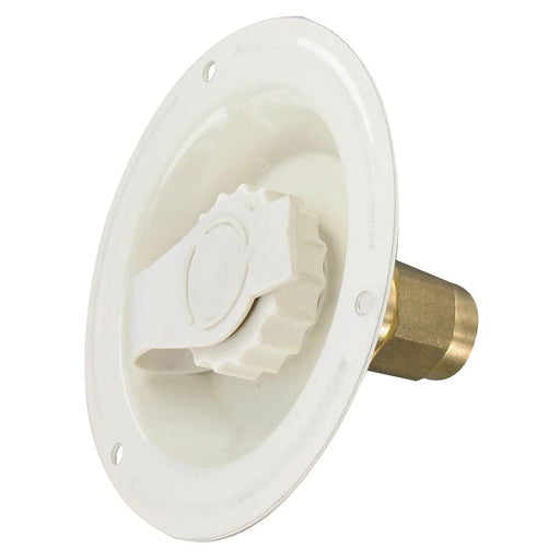 Recess Water Inlet Colonial White Bk - Lf - Young Farts RV Parts
