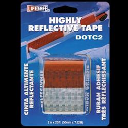 Reflective Tape Top Tape and Label RE2125 Light Reflective; 2" x 25 Foot Roll; Red And Silver - Young Farts RV Parts