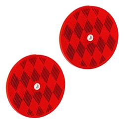 Reflector Bargman 74-68-010 Red Lens; 3-3/16" Round - Young Farts RV Parts