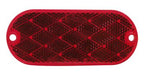 Reflector Peterson Mfg. B479R Red Lens; 4-3/8" x 1-7/8" Oblong; Without Housing - Young Farts RV Parts