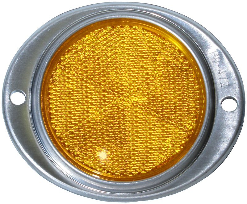 Reflector Peterson Mfg. V472A Amber Lens; 3" Round; Aluminum Housing - Young Farts RV Parts