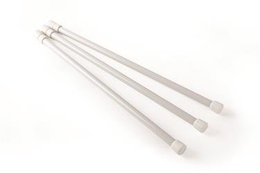 Refrigerator Content Brace Camco 44053 Spring Loaded Bar Style; Bar Extends From 16" Length to 28" Length; White Plastic; Set of 3; With English/ French Language PackagingKeep order in your RV refrigerator and cupboards during travel. Spring loaded bars k