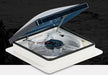Roof Vent Dometic 803350 Fan-Tastic ™, Automatic Closing, For 14" x 14", With 3-Speed/ Reverse/ Thermostat/ Rain Sensor Fan, Smoke Dome/ White High Profile Base, High Density UV-Stable Polyethylene - Young Farts RV Parts