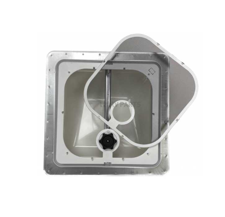 Roof Vent Ventline V2094-601-00 Manual Opening, 14-1/4" x 14-1/4", With Screen, With 12 Volt Fan, Polypropylene