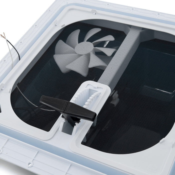 Roof Vent Ventline V2094 - 603 - 00 Manual Opening, 14 - 1/4" x 14 - 1/4", With Screen, With 12 Volt Fan, Polypropylene - Young Farts RV Parts