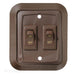 RV Designer S655 Interior Light Double Wall Switch, Brown - Young Farts RV Parts