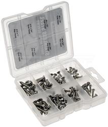 Screw Dorman 799-510D OE Solutions ™, Steel, With Fifteen #6 x 1/2"/ Ten Each #8 x 1/2" And #10 x 3/4"/ Six #14 x 1" Oval Head Screws