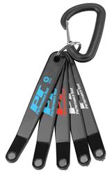 Screwdriver Performance Tool W30977 Low Profile, Phillips: #1/ #2/ Pozi PZ1/ PZ2 And Slotted 3/16" Length, Steel Handles, S2 Alloy Steel Bits, With Key Ring And Carabiner Clip