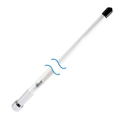 Shakespeare VHF Radio Antenna - Monopole; Ratchet Rail Mount; 4' Length; White - QC-4