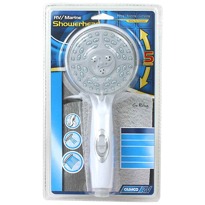 Shower Head with On/Off Switch (White) - Young Farts RV Parts