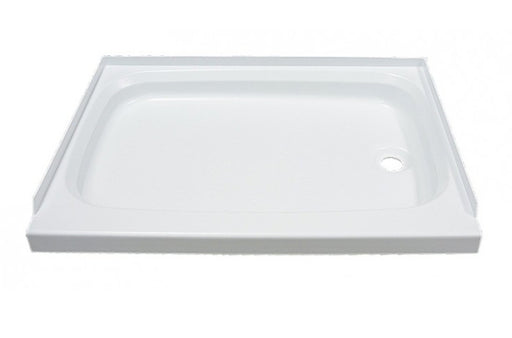 Shower Pan 24" x 32", Lippert Components 210371 Better Bath, Rectangular, With Threshold, Right Hand Drain, White - Young Farts RV Parts