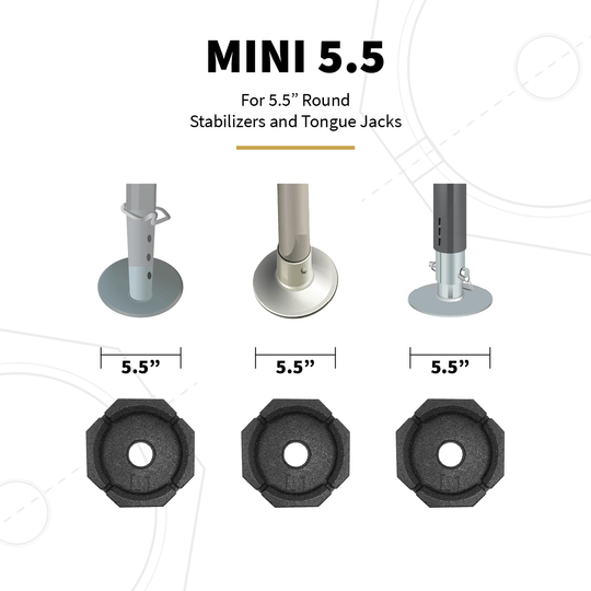 SnapPad MN5SP4 Mini, Rubber Jack Pad  Fits 5-1/2" Round Jack Foot, Black, 7-1/4" Diameter