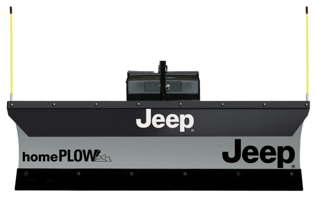 Snow Plow Meyer Products 76000 Home Plow, 80" Length, 22" Height, With Jeep Logo, Hydraulic Lift, Hardwired, Power Angle, With Snow Plow and Mounting Hardware