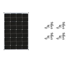 Solar Kit Zamp Solar KIT1008 Expansion Solar Kit, 115 Watt/ 6.1 Amp Charging Current, Class A Monocrystalline Solar Panel, Bracket Mount - Young Farts RV Parts