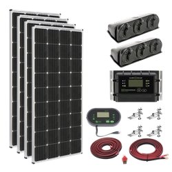 Solar Kit Zamp Solar KIT2014 Hardwired Solar RV Kit, 680 Watt/ 35.6 Amp Charging Current, 26.4" Width x 58.3" Height x 1.5" Depth, 60 Amp 5 Stage PWM Digital Deluxe Solar Charge Controller - Young Farts RV Parts
