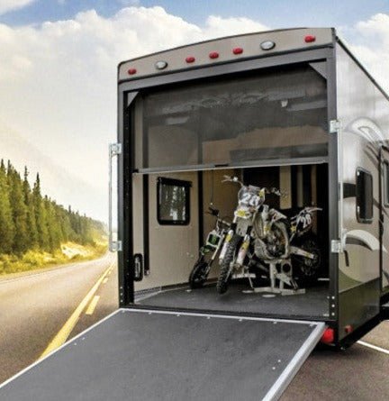 SportScreen Pull Down Retractable Toy Hauler Replacement Screen - INCOMPLETE SETUP -Black - Young Farts RV Parts