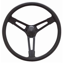 Steering Wheel Grant Products 677 Racing Performance, 16" Diameter, 3 Spoke, Black Foam Cushion Grip, Black Powder Coat Steel Spokes, Without Cruise Control Buttons/Holes, 3 Bolt, With Horn Button