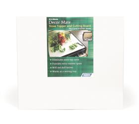 Stove Top Cover Camco 43707 Décor-Mate; 17" Width x 19-1/2" Depth x 1/2" Height; White; Polyethylene; With Rubber Mat Backing To Silence Stove Rattles - Young Farts RV Parts