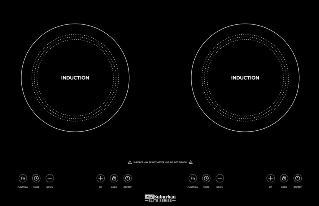 Suburban Mfg 3309A Stove Induction Cooktop - Model SIA-1002 - with Black Glass Top - Young Farts RV Parts