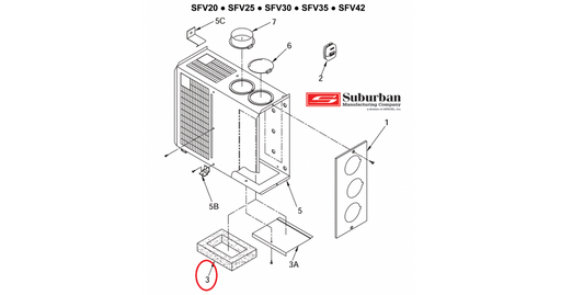 Suburban Mfg Furnace Gasket for SFV series - 071195 - Young Farts RV Parts