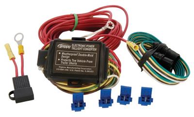 Tail Light Converter Hopkins MFG 46255 Direct Battery Powered, Adapts Vehicles With Separate Turn and Stop Lights To Standard Trailer Tail Light Wiring, With Circuit Protection, 5 Amp, Without Circuit Probe, 108" Length - Young Farts RV Parts