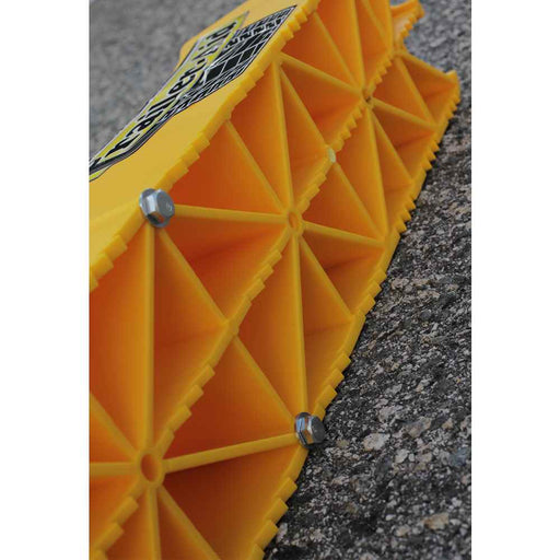 Trailer - Aid "Plus" Tandem Tire Changing Ramp 15,000 Pounds, 5.5 Inch Lift Yellow - Young Farts RV Parts