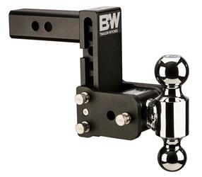 Trailer Hitch Ball Mount B&W Trailer Hitches TS10038B Tow & Stow Model 8, Class IV, Fits 2" Receiver, 10000 Pound Gross Trailer Weight/ 1000 Pound Tongue Weight, 5" Drop/ 5 - 1/2" Rise, Dual Ball - 1 - 7/8" And 2" - Young Farts RV Parts