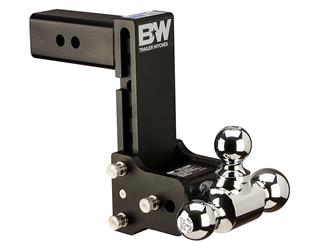 Trailer Hitch Ball Mount B&W Trailer Hitches TS20049B Tow & Stow ™, Class V, Fits 2 - 1/2" Receiver, 14500 Pound Gross Trailer Weight/ 1450 Pound Tongue Weight, 7" Drop/ 7 - 1/2" Rise, Tri Ball - 1 - 7/8" (Rated At 3500 Pounds)And 2" (Rated At 7500 Pounds) And 2 - Young Farts RV Parts