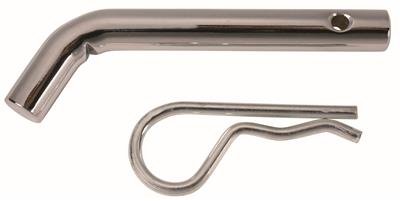 Trailer Hitch Pin Trimax Locks SP125 Bent Pin, 1/2" Diameter, Use With Class I/ II Hitches, With Clip, Chrome, Steel - Young Farts RV Parts