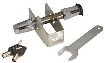 Trailer Hitch Pin Trimax Locks TAR300 Premium, Anti-Rattle Barbell, 5/8" Diameter, 2-3/4" Span, Use With Class III Thru Class V Hitches, Keyed Lock, With Dust Cover - Young Farts RV Parts