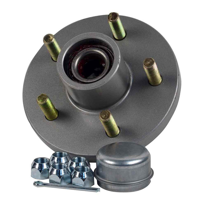 Trailer Hub Kit - 1 - 3/8" x 1 - 1/16" Tapered - 5 x 4 - 1/2" Galvanized - Young Farts RV Parts