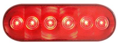 Trailer Light Optronics STL12RBP FLEET Count „¢, Stop/ Turn/ Tail Light, LED, Oval, Red, 6.46" Length x 2.28" Width, 12.8 Volt DC, Polycarbonate Lens And Housing - Young Farts RV Parts