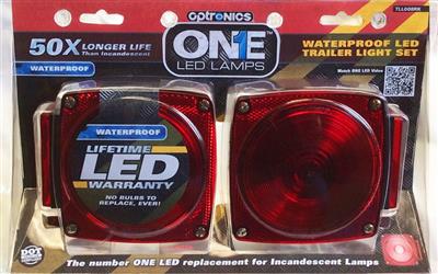 Trailer Light Optronics TLL008RK One „¢, Combination Tail Light, LED, 12.8 Volt DC, Acrylic Lens And Plastic Housing, With Driver/ Passenger Side Tail Light And Mounting Hardware - Young Farts RV Parts