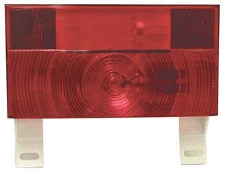 Trailer Light Peterson Mfg. V25913 Stop/ Turn/ Tail Light, Incandescent Bulb, Rectangular, Red, 8-9/16" Length x 4-5/8" Width, With Reflex/ License Light/ Plate Mounting Bracket - Young Farts RV Parts