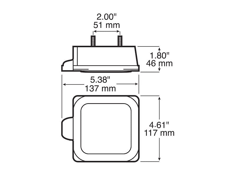 Trailer Light Peterson Mfg. V844L Stop/ Turn/ Tail Light, 6/7 LED, Red, 4.61" Width x 1.8" Height, With License Light