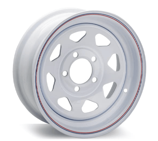 Trailer Wheel 5 - Lug 14X6JJ 8 Spoke, White - Young Farts RV Parts