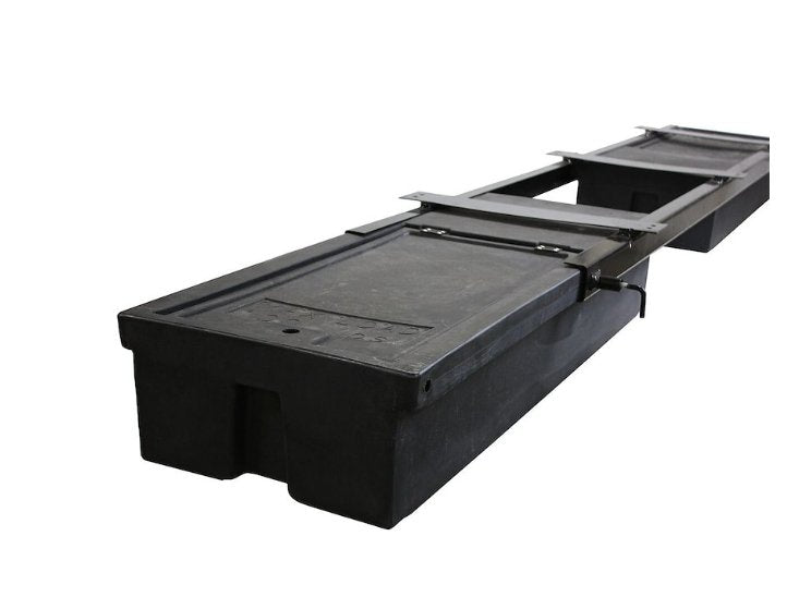 Underchassis Storage, Double, No Spare Tire Carrier, 96"L X 19.125"W X 8.28"D