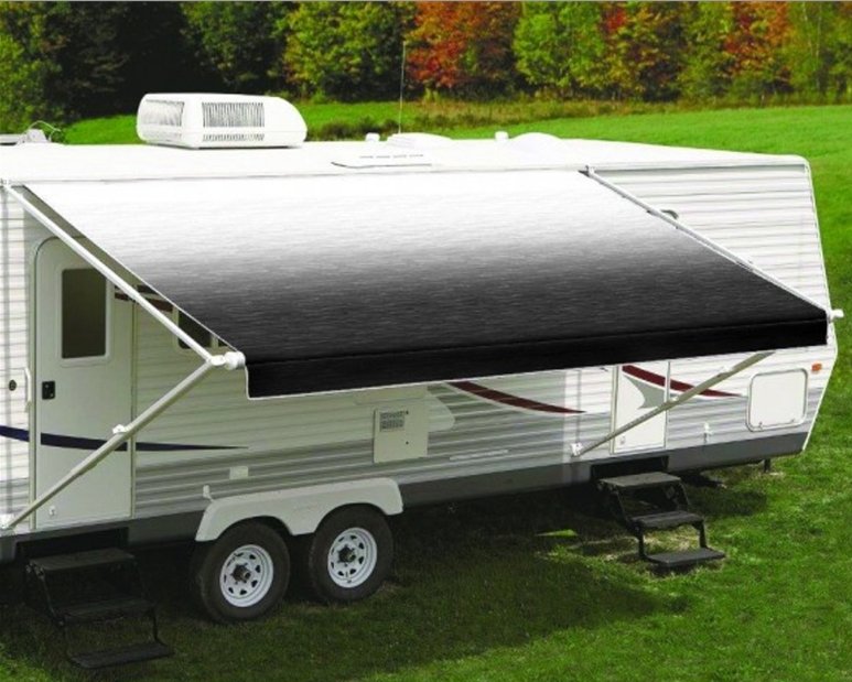 Universal Black Fade RV Replacement Awning Canvas / Fabric