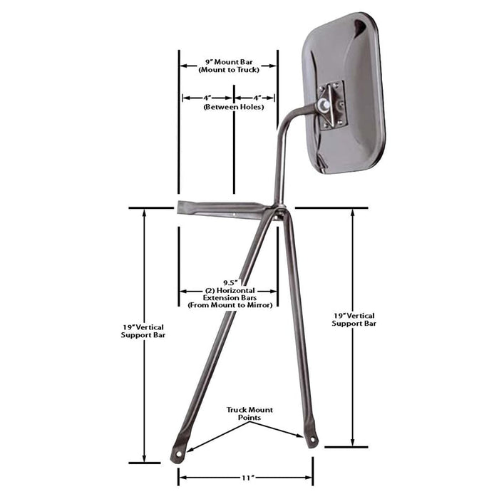 Universal OE Camper Style Mirror - Young Farts RV Parts