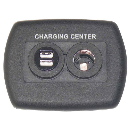 USB/12V Charger Wallplate Black - Young Farts RV Parts