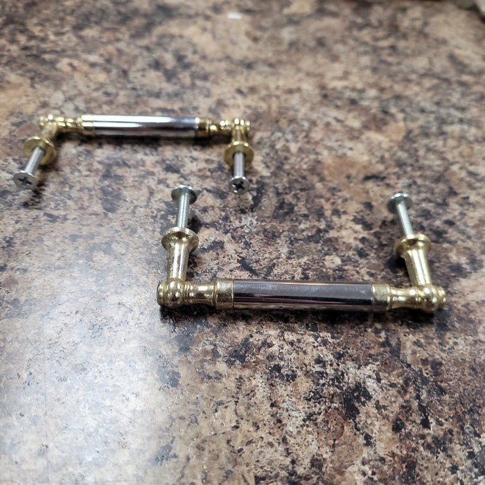 Used 2 tone Silver/ Gold Cabinet Handle 3" Hole Spacing
