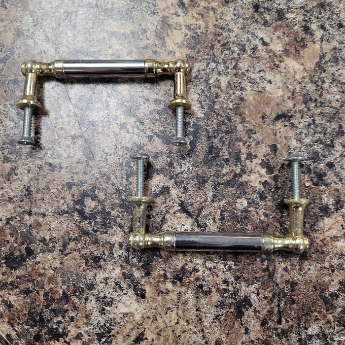 Used 2 tone Silver/ Gold Cabinet Handle 3" Hole Spacing